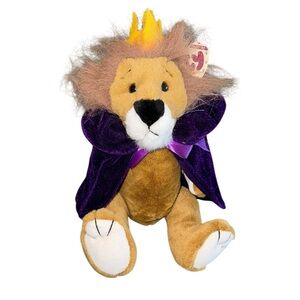 Ty 1993 Sire King of the Jungle Caped 12" Lion Plush Soft Toy Stuffed Animal